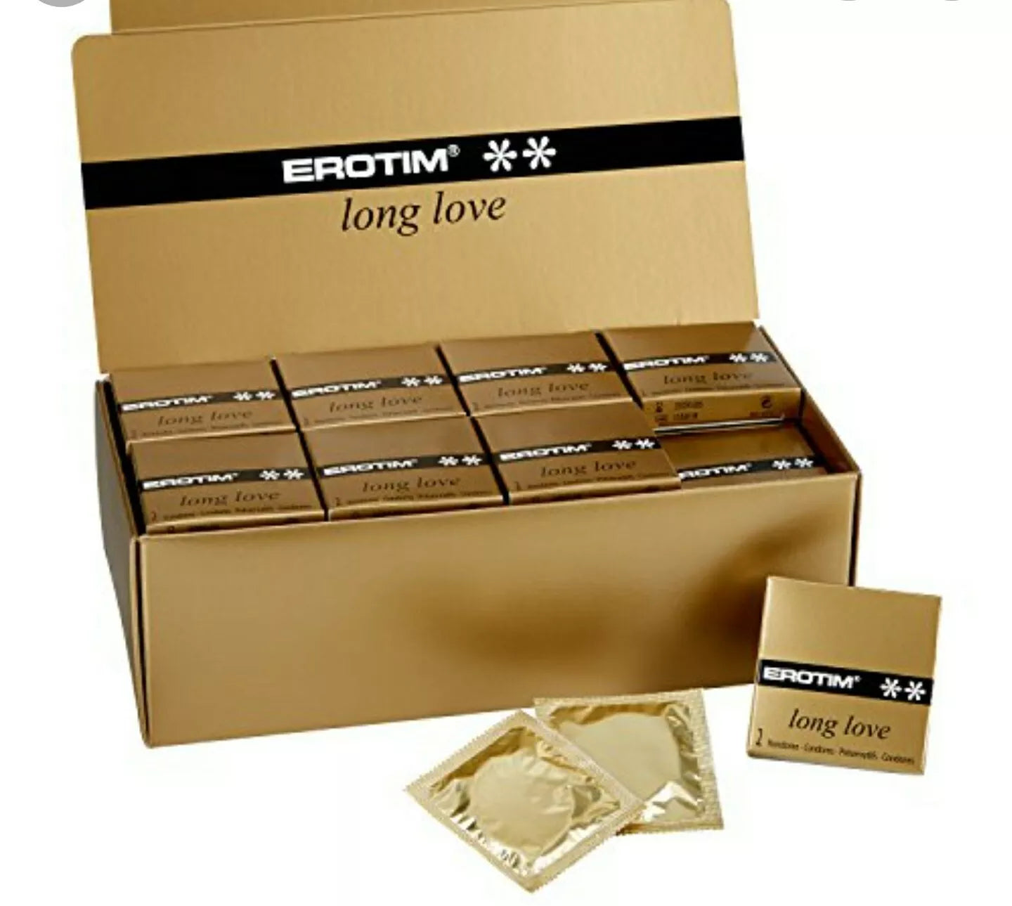 Erotim Long Love Condoms, Gold Packaging, Best Climax Delay Condoms for Male, Helps Men Last Longer in Bed