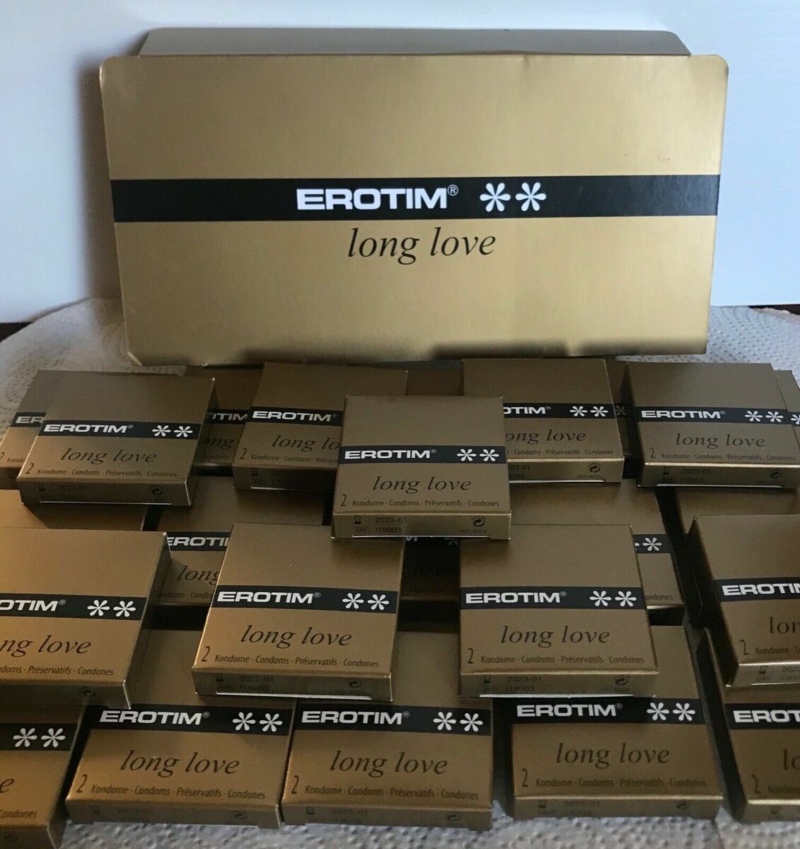 Erotim Long Love Condoms, Gold Packaging, Best Climax Delay Condoms for Male, Helps Men Last Longer in Bed (Pack of 24)