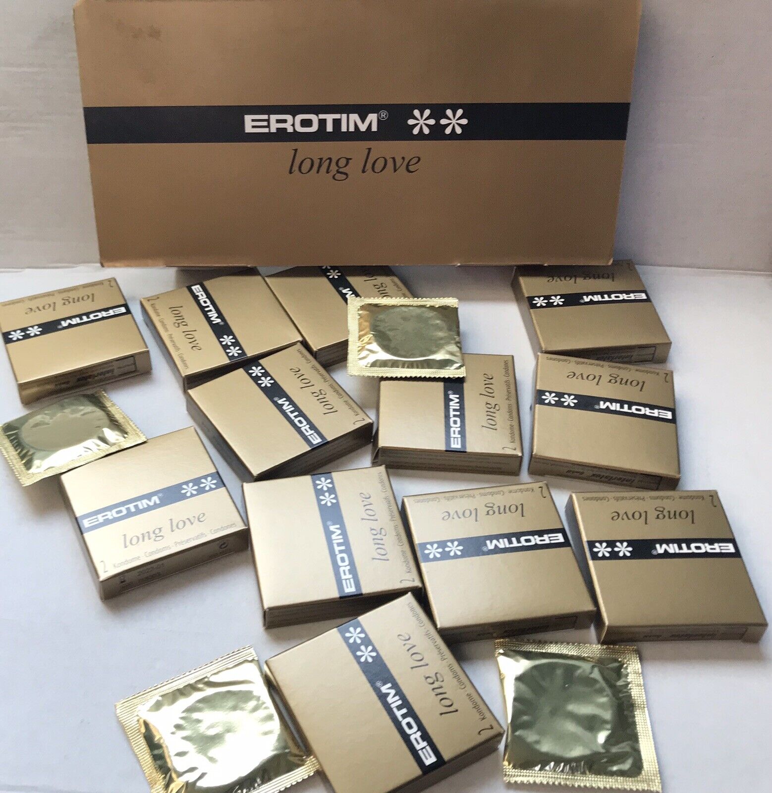 Erotim Long Love Condoms, Gold Packing, Best Climax Delay Condoms for Male, Helps Men Last Longer in Bed (Pack of 24)