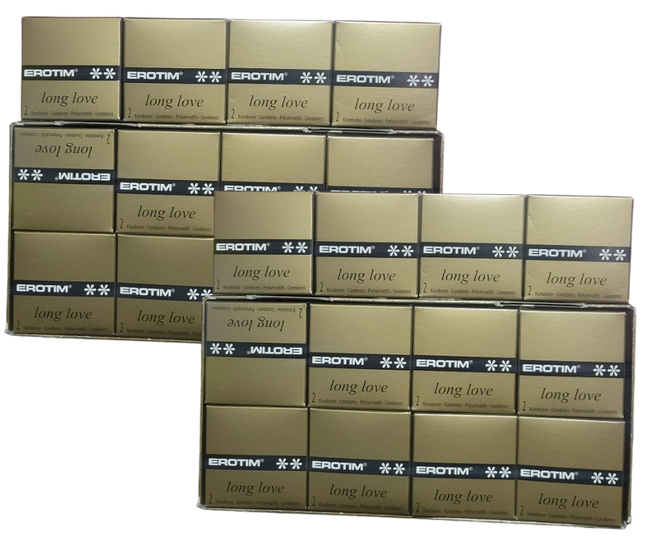 Erotim Long Love Condoms, Gold Packing, Best Climax Delay Condoms for Male, Helps Men Last Longer in Bed (Pack of 24)