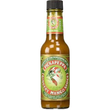 Pickapeppa Sauce gingery mango. Deliciously tangy blend of mangos and ginger.
