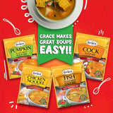 Grace Chicken Flavored Soup Mix 2.12oz - 3 Pack - Jamaican Country Style Seasoned Chicken Soup Mix - Packaged Dry Soup Mix Packets