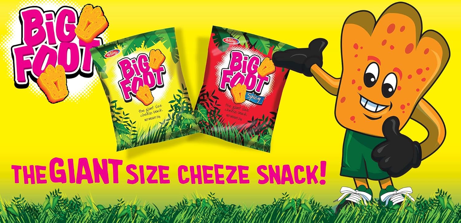 Assorted Holiday Big Foot, The Giant Cheese Snack, 10 Regular and 10 Spicy, 10.5 Oz, Pack of 20