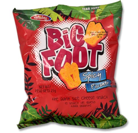 Assorted Holiday Big Foot, The Giant Cheese Snack, 10 Regular and 10 Spicy, 10.5 Oz, Pack of 20