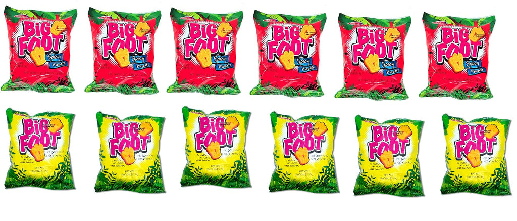 Assorted Holiday Big Foot, The Giant Cheese Snack, 10 Regular and 10 Spicy, 10.5 Oz, Pack of 20