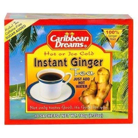 Caribbean Dreams Ginger Tea, Pre-Sweetened, 10 Sachets