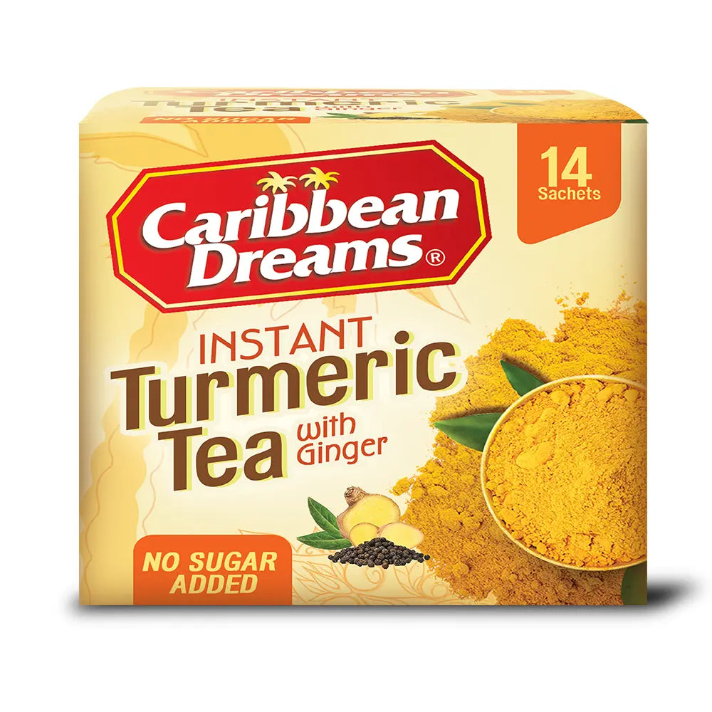 Caribbean Dreams Turmeric Tea with Ginger,  No Added Sugar, 14 Sachets