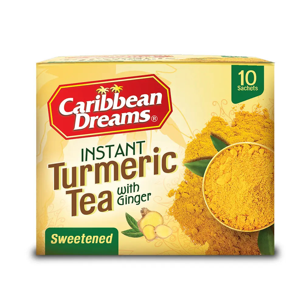 Caribbean Dreams Turmeric Tea with Ginger Sweetened | 10 Sachets 