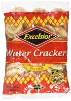 Bag of Excelsior Water Crackers with red and yellow design