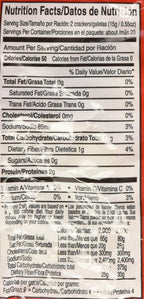 Excelsior Water Crackers nutrition fact