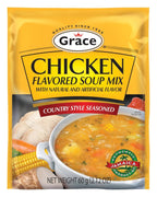 Grace Chicken Flavored Soup Mix 2.12oz - 3 Pack - Jamaican Country Style Seasoned Chicken Soup Mix - Packaged Dry Soup Mix Packets