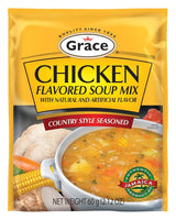 Grace Chicken Flavored Soup Mix 2.12oz - 3 Pack - Jamaican Country Style Seasoned Chicken Soup Mix - Packaged Dry Soup Mix Packets