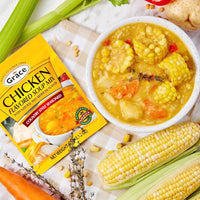 Grace Chicken Flavored Soup Mix 2.12oz - 3 Pack - Jamaican Country Style Seasoned Chicken Soup Mix - Packaged Dry Soup Mix Packets