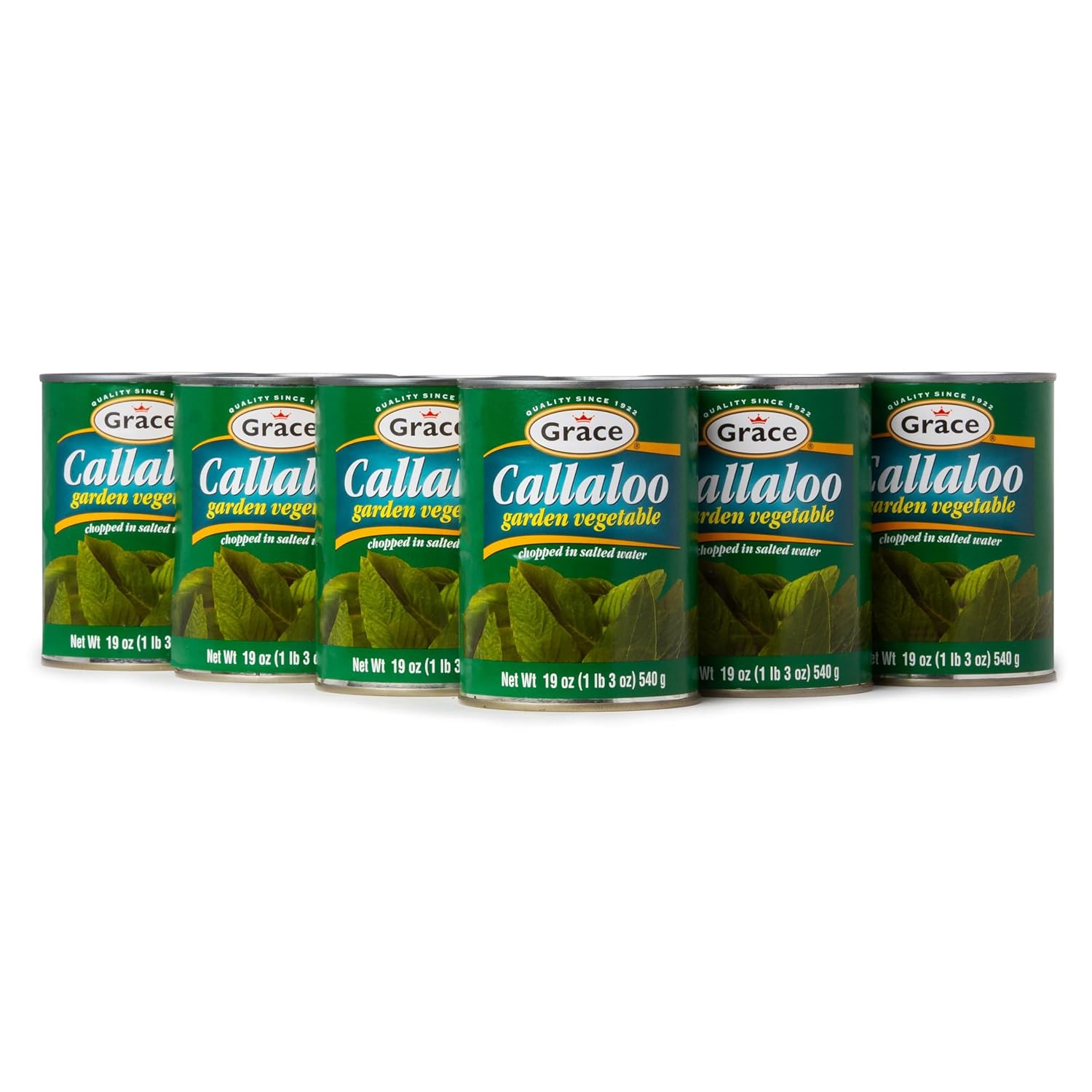 Grace Callaloo Chopped in Salt Water 540g (Pack of 6)