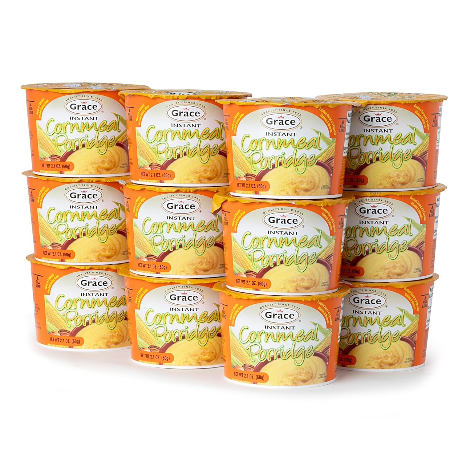 Grace Jamaican Instant Cornmeal Porridge 60g (Pack of 12)
