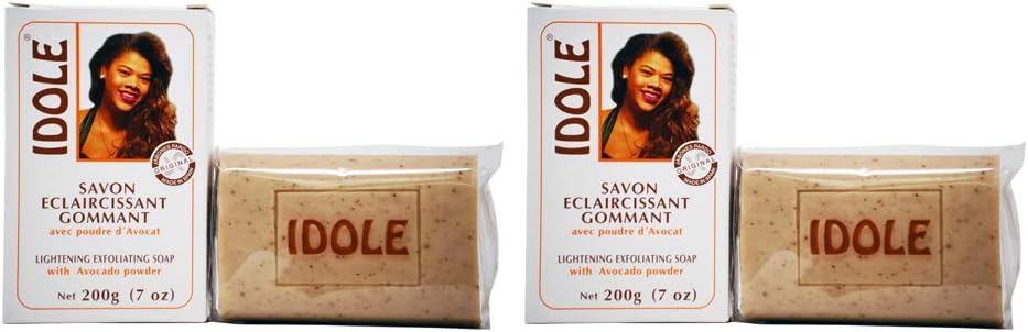 Idole Soap Exfoliating Lightening Soap with Avocado Powder 7 oz (Pack of 2)