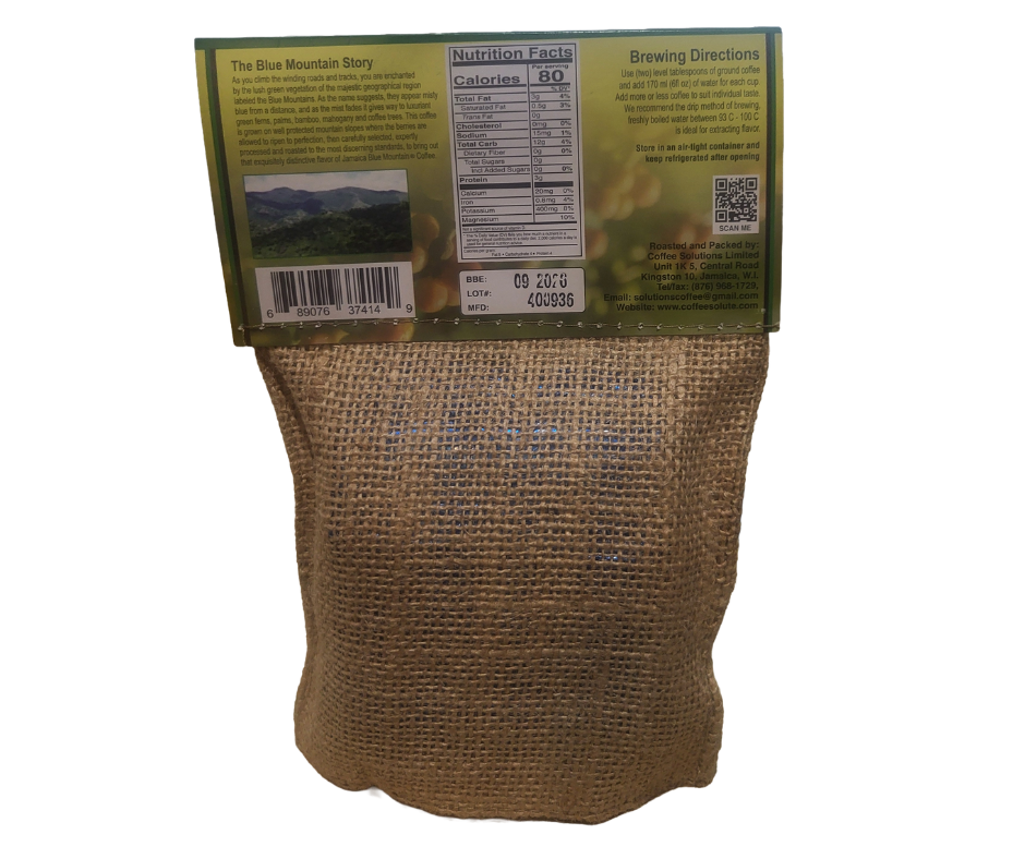 Jamaican Blue Mountain Coffee Beans, Medium Roasted Organic Whole Beans by Ridgelyne Coffee 4 oz