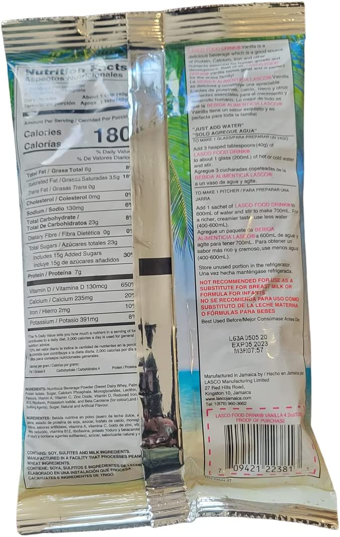 Lasco Soy Food Drink, Pack of 3 Vanilla (120g x 3= 360g)