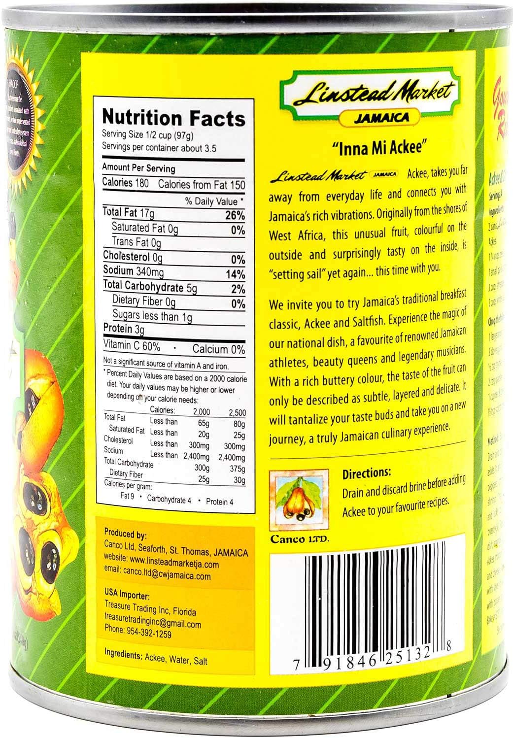Ackees in Salt Water by Linstead Market Jamaica 540g (Pack of 3)