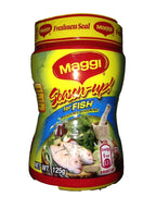 Maggi Fish Seasoning perfect for use with your regular fresh seasoning during the pre-seasoning stage of your Escovitch fish and salmon preparation. 