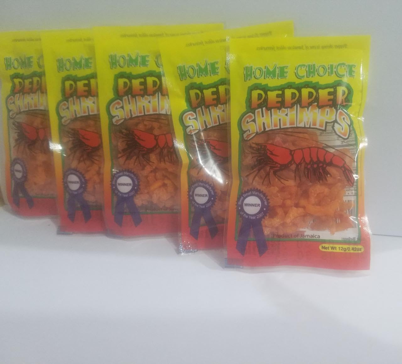 Peppered Shrimp 12g (Pack of 5) Spicy & Dried Peppered Shrimps by Home Choice