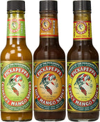 Pickapeppa Sauce Gingery Mango Sauce, Spicy Mango Sauce & Hot Mango