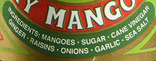 Pickapeppa Sauce gingery mango Ingredients: Ginger Concentrate, Sugar, Vinegar, Water, Raisins, Onions, Peppers, Sea Salt, Ginger, Garlic, Turmeric