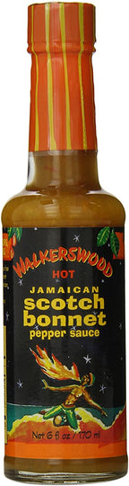 Walkerswood Scotch Bonnet Pepper Sauce made from our Jamaican Yellow Scotch Bonnet peppers which are renowned for their balance between heat and flavor. Spice up your favorite dish or use as a dip on the side. Very Hot!