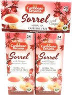 Caribbean Dreams Sorrel & Ginger Tea, 24 Tea Bags (Pack of 6)