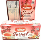 Caribbean Dreams Sorrel & Ginger Tea, 24 Tea Bags (Pack of 6)