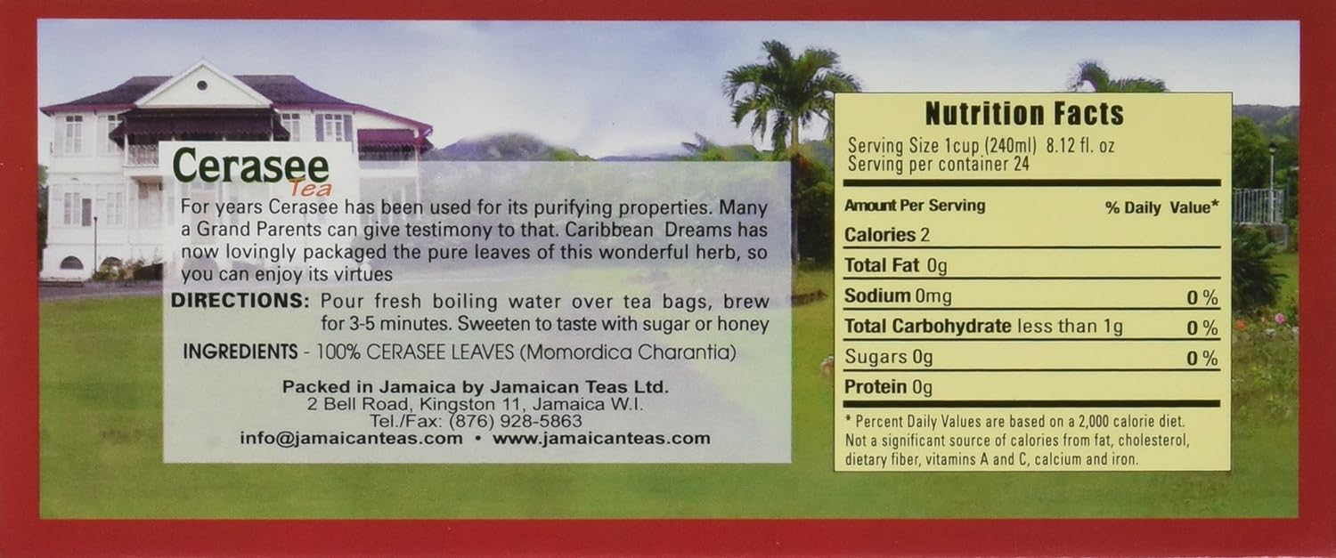 Cerasee Tea by Caribbean Dreams; 24 Teas Caffeine Free