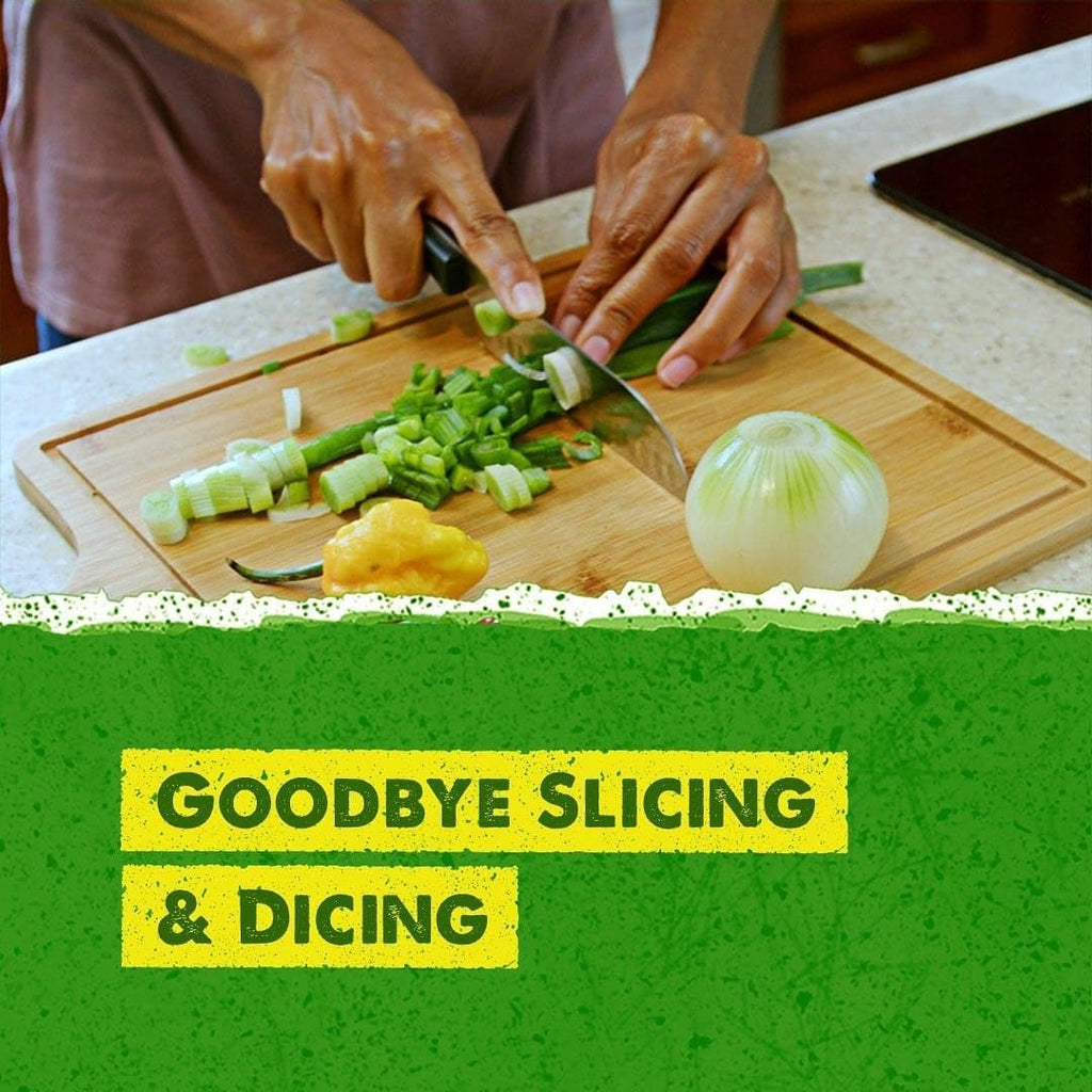 Goodbye slicing and dicing – Walkerswood Mix & Blenda Green Seasoning offers ready-to-use authentic Jamaican flavor for quick and easy cooking in Canada.