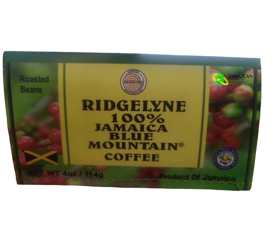 Ridgelyne 100% Jamaica Blue Mountain Coffee – roasted beans 4oz box, authentic Jamaican coffee available for online purchase in Canada