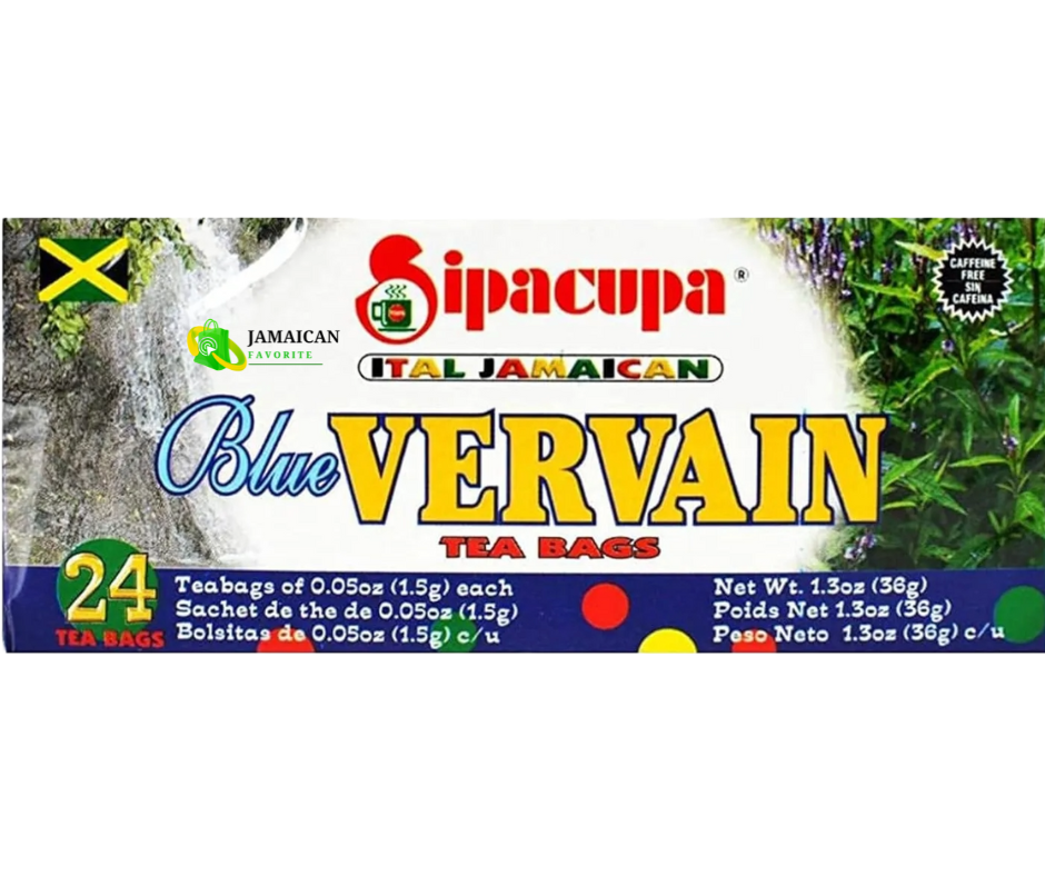 Sipacupa Ital Jamaican Blue Vervain Herbal Tea – 24 Tea Bags – Caffeine-Free Relaxation and Sleep Support Tea – Authentic Jamaican Herbal Blend – Buy Online in Canada
