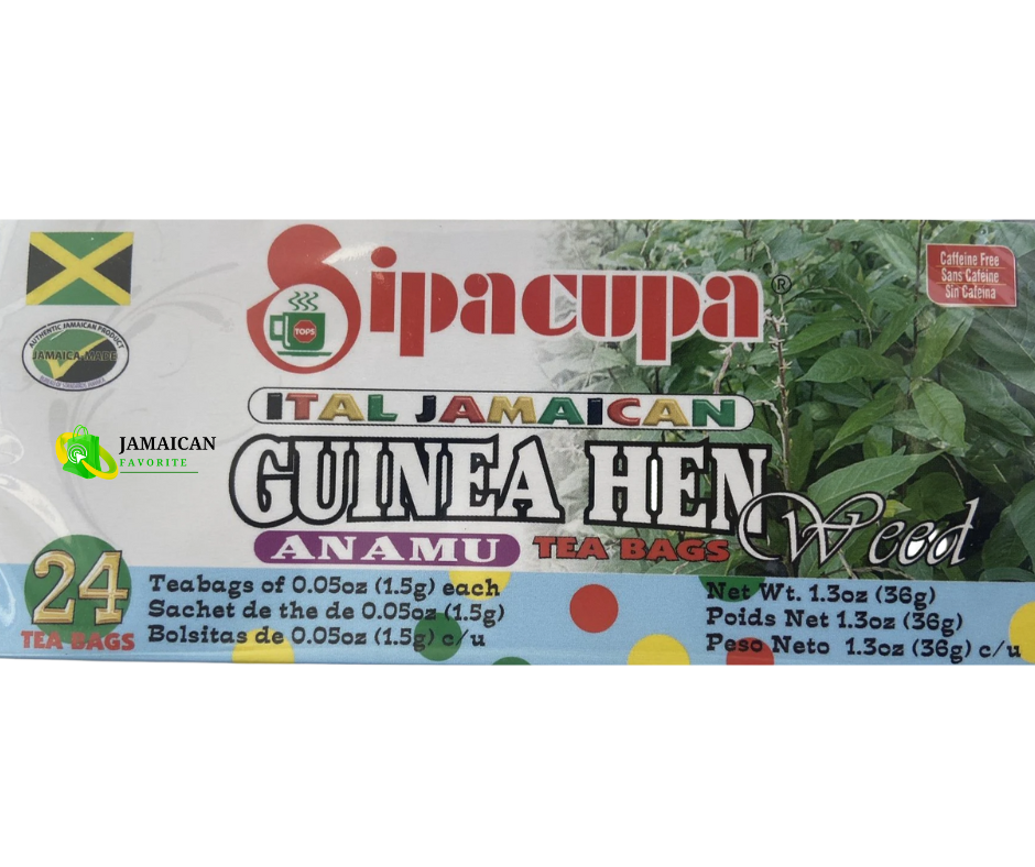 Sipacupa Ital Jamaican Guinea Hen Weed Anamu Herbal Tea – 24 Tea Bags – Caffeine-Free Natural Detox and Immune Support – Authentic Jamaican Herbal Tea Available Online in Canada