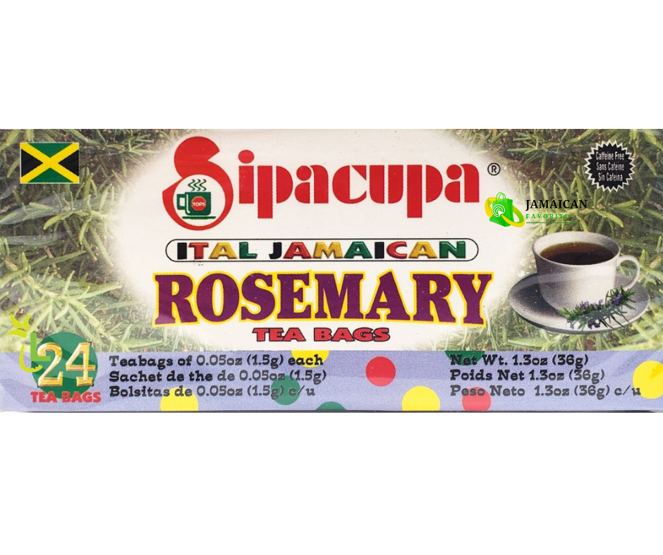Sipacupa Ital Jamaican Rosemary Herbal Tea – 24 Tea Bags – Caffeine-Free Relaxation and Memory Support – Authentic Jamaican Herbal Tea – Buy Online in Canada
