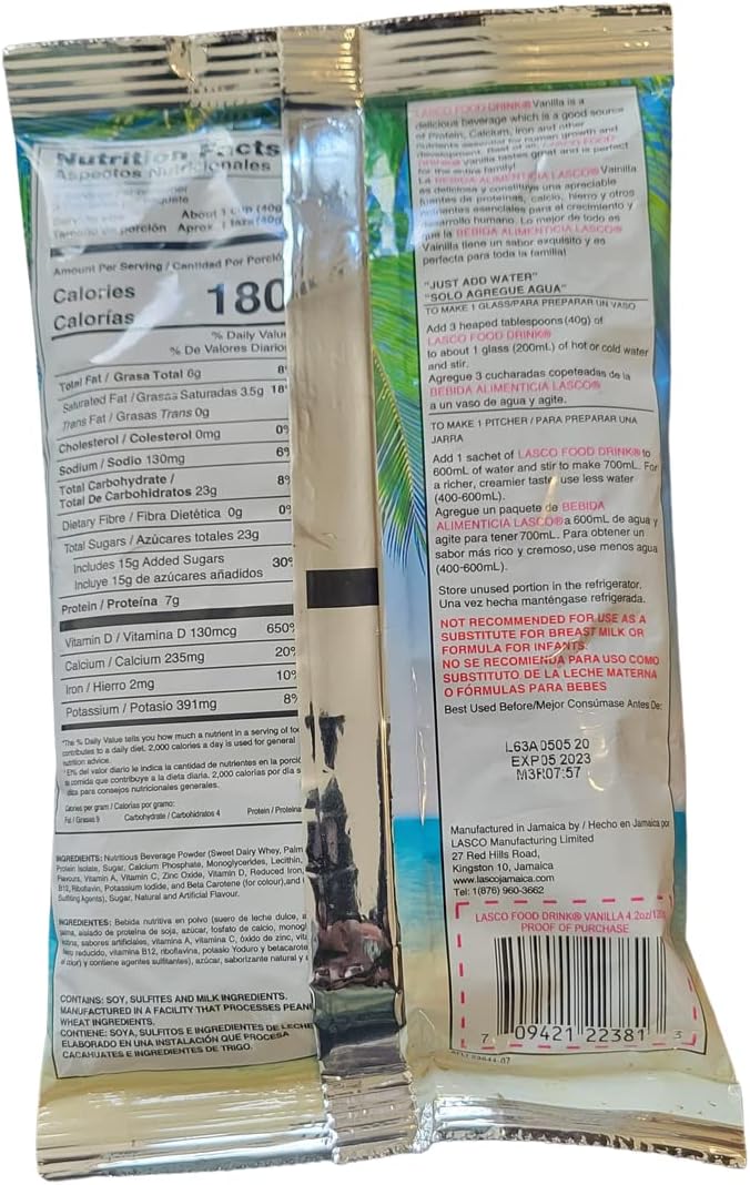 Lasco Soy Food Drink, Pack of 6 Vanilla (120g x 6= 720g)