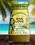 Walkerswood One Love Green Seasoning 10oz jar – authentic Jamaican herb and spice blend for meats, seafood, and vegetables, available online in Canada.