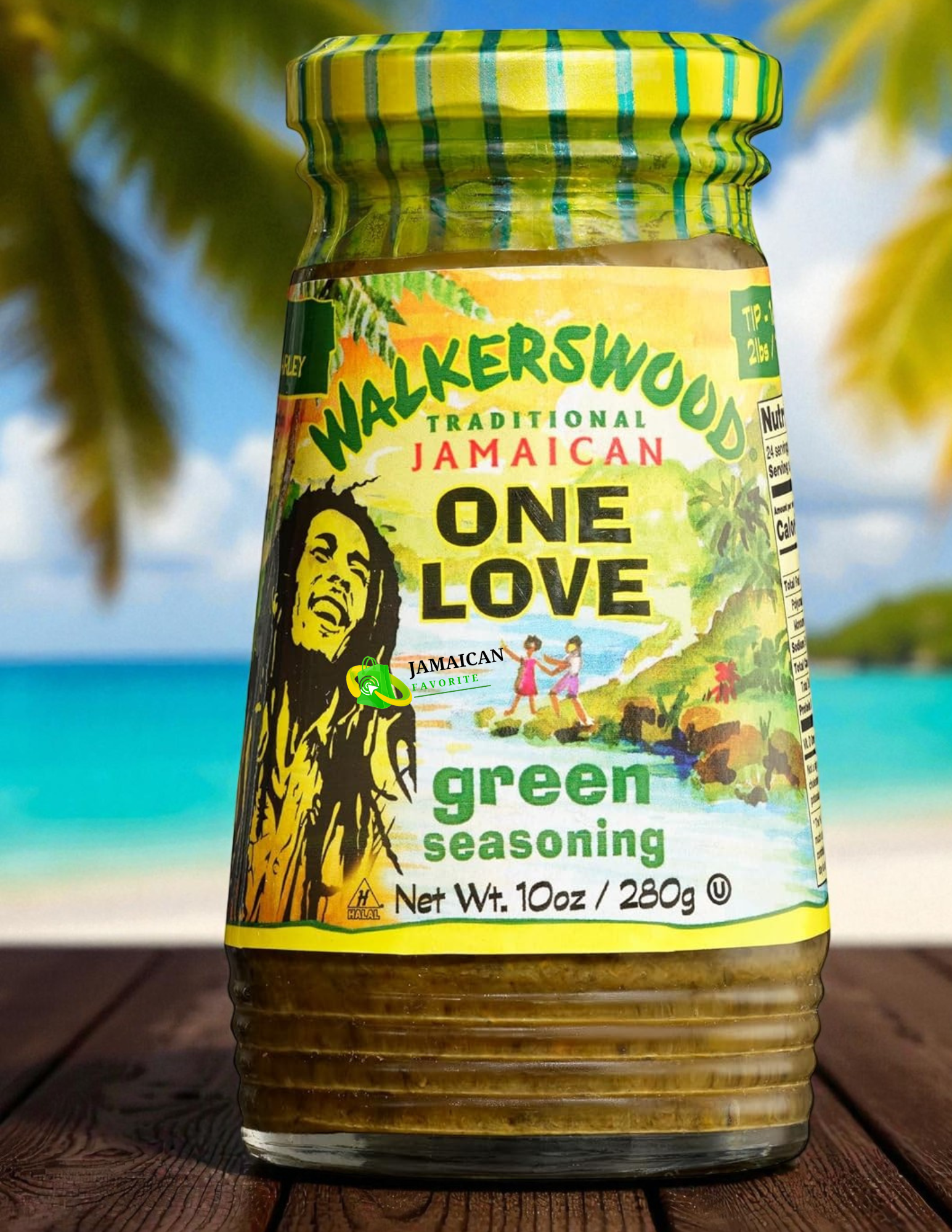 Walkerswood One Love Green Seasoning 10oz jar – authentic Jamaican herb and spice blend for meats, seafood, and vegetables, available online in Canada.