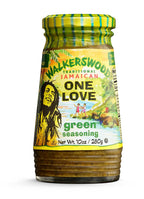 Walkerswood One Love Green Seasoning 10oz jar – traditional Jamaican herb blend for meats, poultry, and seafood, perfect for authentic Caribbean cooking in Canada.