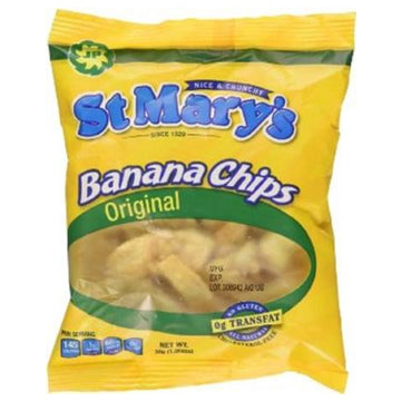 st. mary's original banana chips jamaican gluten free all natural snack 30g (Pack of 12) - JamaicanFavorite