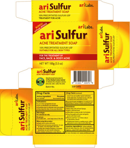 ariSulfur Facial & Body Treatment Soap 3.5oz (Pack of 6)
