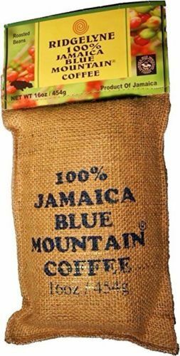 100% Jamaican Blue Mountain Coffee Beans, Medium Roasted Whole Beans by Ridgelyne 16 oz