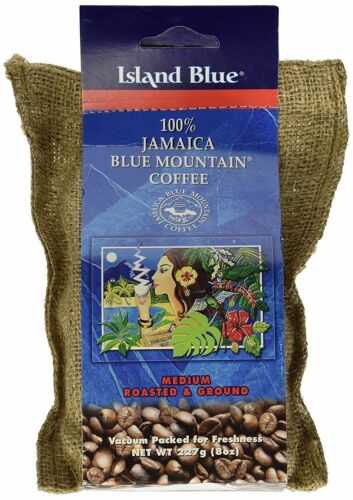 Jamaican Blue Mountain Ground Coffee by Island Blue, Medium Roasted & Ground 8 oz.
