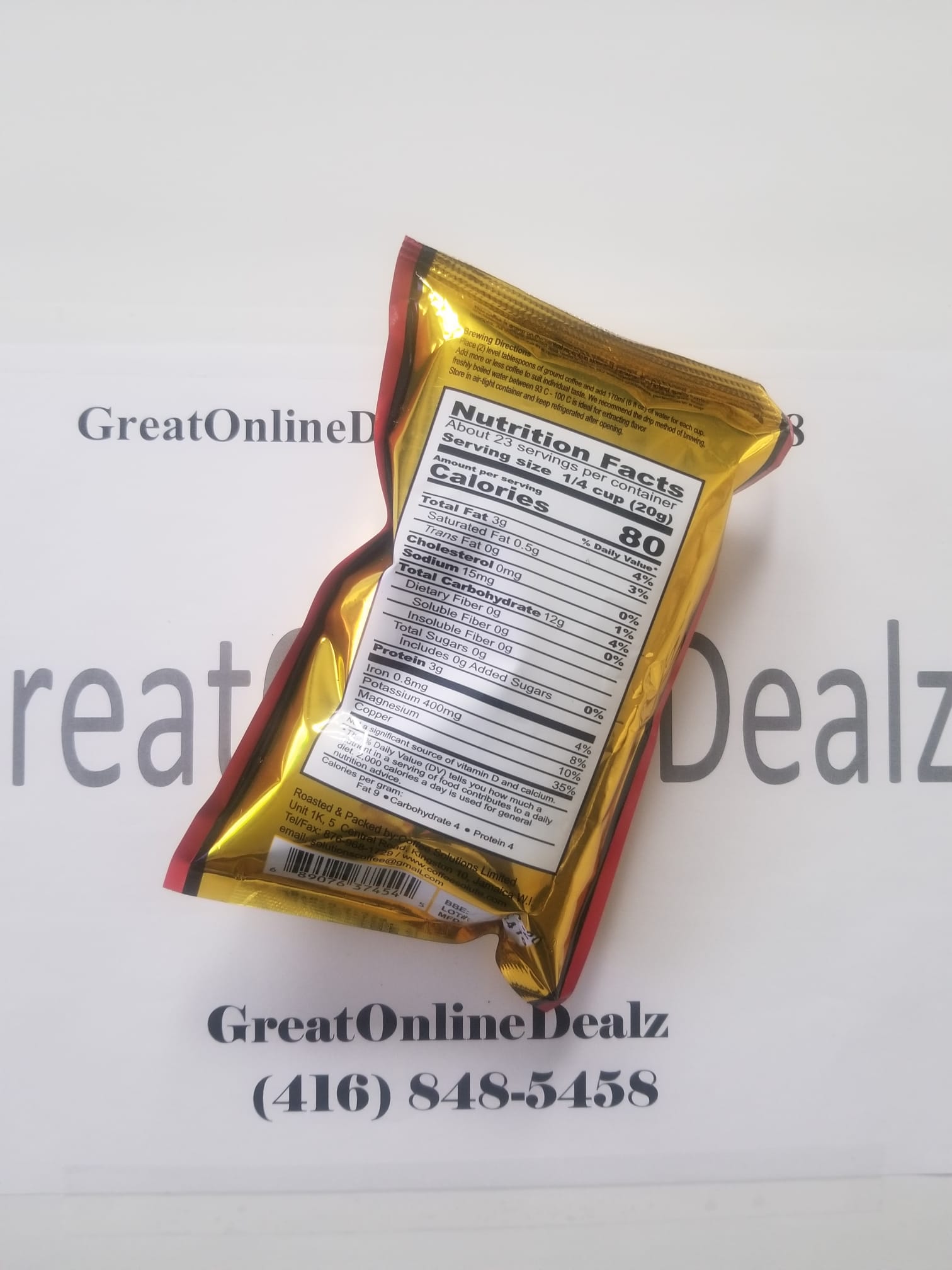Ridgelyne Pure Jamaican Coffee Blend Roasted & Ground 4 oz (Pack of 6)